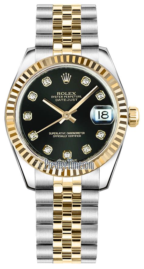 rolex black dial two tone 31mm|Rolex datejust 178273.